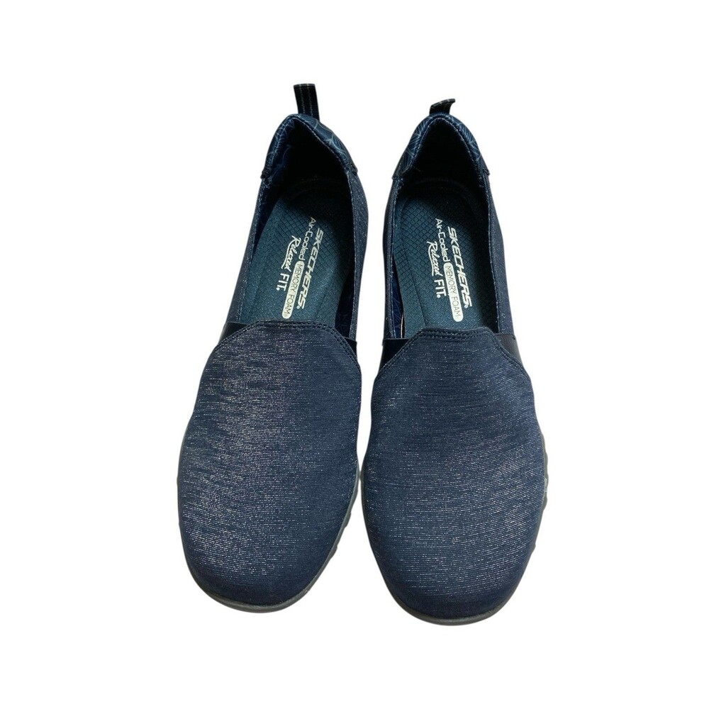 Skechers Women's Relaxed Fit Breathe Easy Slip On Fines Wine Size 9 Navy Casual